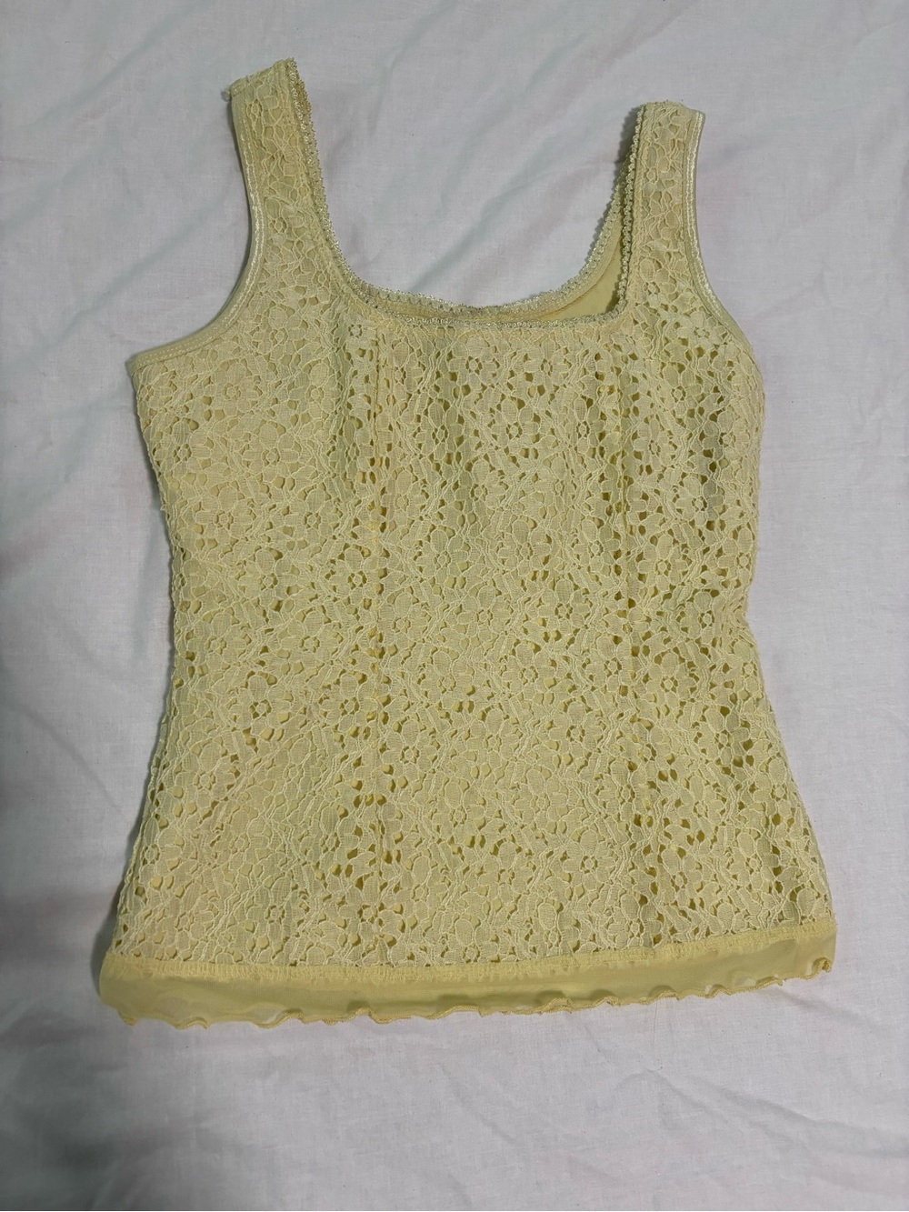 Yellow Lace Tank Top